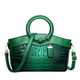 Luxus Ledertasche Damen – Echtleder Schultertasche Crossbody – Grün