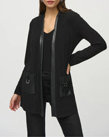 Modisch – jacke in schlichter patchwork-tasche – Schwarz