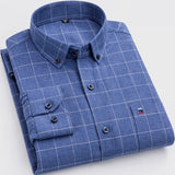 Gunther | Herren Kariertes Langarm Hemd – Blau