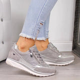 Ava - Sneaker mit Reißverschluss – Silber