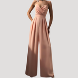 Gwendolyn | Damen Träger Jumpsuit mit weiten Beinen – Rosa