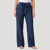 Halvene | Damen Weite Hose Tunnelzug Gummibund – Marineblau