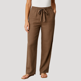 Halvene | Damen Weite Hose Tunnelzug Gummibund – Khaki