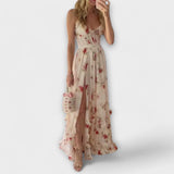 Hazel - Floral Print Dress – Weiß