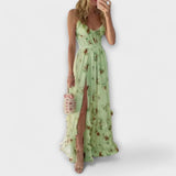 Hazel - Floral Print Dress – Grün