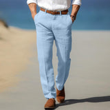 HERRLICHE PREMIUM-LINENHOSE (MIT GÜRTELSCHLAUFEN) – Blau