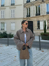 Theresa | Vielseitig kombinierbare elegante Übergangsjacke – Grau