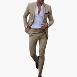 Heinrich | Herren Navy Slim Fit Anzugset – Khaki