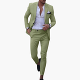 Heinrich | Herren Navy Slim Fit Anzugset – Hellgrün