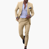 Heinrich | Herren Navy Slim Fit Anzugset – Gelb