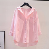 Martina | Lässige Kapuzenbluse – Rosa