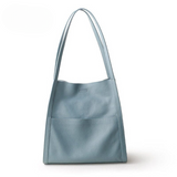 Damenhandtasche aus Veganes Leder – Klassische Schultertasche für Alltag & Büro – Hellblau