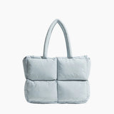 Puffer Schultertasche Damen – Stylische Alltagstasche für Arbeit & Freizeit – Babyblau