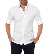 Herenshirt met rits - tristan – Weiß
