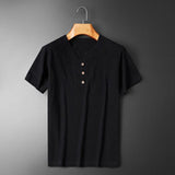 Gio – Leicht und elegant Sommer-T-Shirt aus weichem Stoff und leichtem Sommergewebe – Schwarz