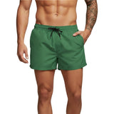 Herren Badeshorts mit elastischem Bund und Kordelzug – Grün