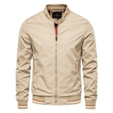 Herren Bomberjacke mit Reißverschluss und Rippbündchen – Khaki