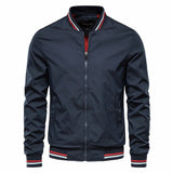Herren Bomberjacke mit Reißverschluss und Rippbündchen – Blau