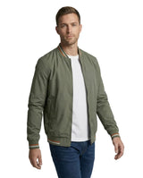Herren Bomberjacke mit Reißverschluss und Rippbündchen – Grun
