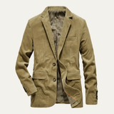 Herren Cordblazer mit Reverskragen und Knopfverschluss – Beige
