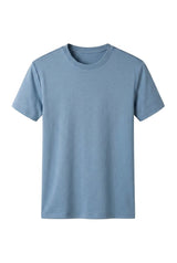 Herren Einfarbiges Kurzarmshirt mit Rundhalsausschnitt – Hellblau