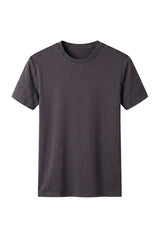 Herren Einfarbiges Kurzarmshirt mit Rundhalsausschnitt – Anthrazit