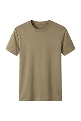 Herren Einfarbiges Kurzarmshirt mit Rundhalsausschnitt – Beige
