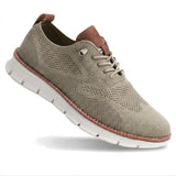 Herren-Freizeitschuhe aus Strick mit profilierter Sohle und Schnürung – Khaki