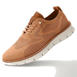 Herren-Freizeitschuhe aus Strick mit profilierter Sohle und Schnürung – Braun