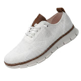Herren-Freizeitschuhe aus Strick mit profilierter Sohle und Schnürung – Weiß