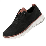 Herren-Freizeitschuhe aus Strick mit profilierter Sohle und Schnürung – Schwarz