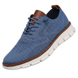 Herren-Freizeitschuhe aus Strick mit profilierter Sohle und Schnürung – Blau