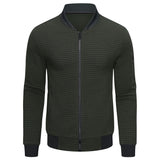 Herren Gesteppte Jacke mit Reißverschluss, Stehkragen und Ärmeltasche – Grün