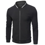 Herren Gesteppte Jacke mit Reißverschluss, Stehkragen und Ärmeltasche – Schwarz