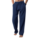 Herren-Hanfhose mit geradem Bein und Kordelzug – Marineblau