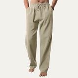 Herren-Hanfhose mit geradem Bein und Kordelzug – Khaki