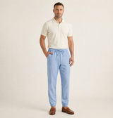 Herren Hose mit elastischem Bund und Kordelzug – Hellblau
