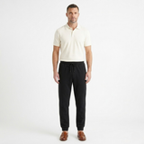 Herren Hose mit elastischem Bund und Kordelzug – Schwarz