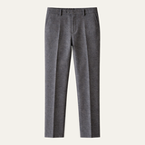 Herren Hose mit geradem Bein, Falten und Gürtelschlaufen – Grau