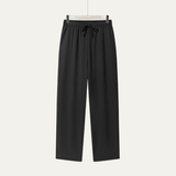 Herren-Hose mit geradem Bein und Kordelzug – Schwarz