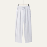 Herren-Hose mit geradem Bein und Kordelzug – Weiß