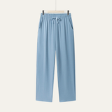 Herren-Hose mit geradem Bein und Kordelzug – Hellblau