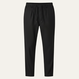 Herren Hose mit geradem Bein und Kordelzugbund – Schwarz