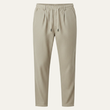 Herren Hose mit geradem Bein und Kordelzugbund – Khaki