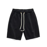 Herren Jersey-Shorts mit Kordelzug und elastischem Bund – Schwarz