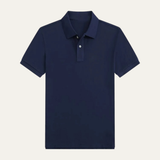Herren Kurzarm Poloshirt mit Knopfleiste und Kragen – Marineblau