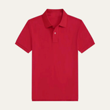 Herren Kurzarm Poloshirt mit Knopfleiste und Kragen – Rot
