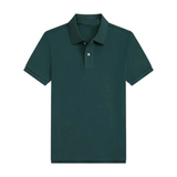 Herren Kurzarm Poloshirt mit Knopfleiste und Kragen – Dunkelgrün