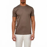 Herren Kurzarm T Shirt mit Rundhalsausschnitt – Braun
