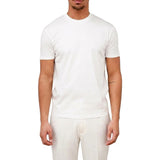 Herren Kurzarm T Shirt mit Rundhalsausschnitt – Weiß
